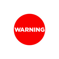 Warning typography icon. red warning vector symbol.