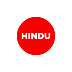 Hindu written in red circle. Hindu red dot.