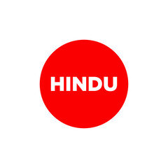 Hindu written in red circle. Hindu red dot.