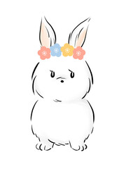 うさぎのキャラクターのイラスト素材　うさぎ年　イースター