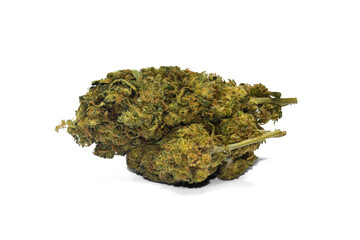 close-up cannabis flower clearly visible details isolated from background, cut background png, cannabis flower with flowers and transparent background shadow