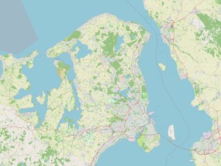 Hovedstaden, Denmark. OSM. No legend