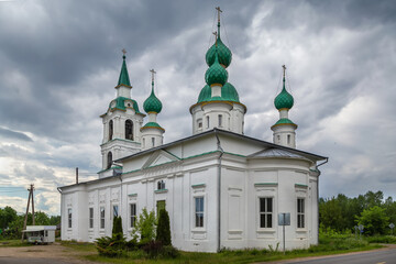 Fototapeta na wymiar Church of St. Andrew Stratilates in Sulosti, Russia