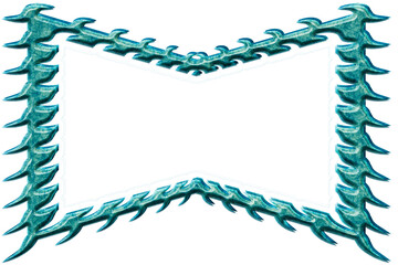 Destroyed and grunge metal- photo frame. Clipart png- 3d illustration