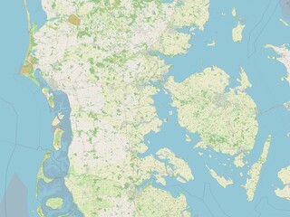 Syddanmark, Denmark. OSM. No legend