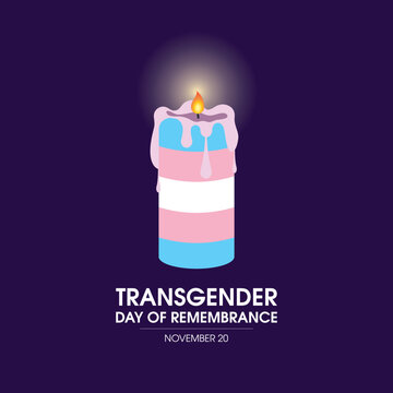 Transgender Day of Remembrance vector. Burning mourning candle with Transgender pride flag colors icon vector. November 20. Important day