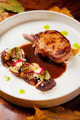 pork steak with fresh salad