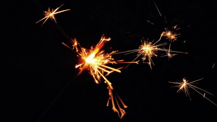sparkler on black background