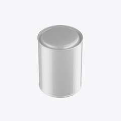 Metallic Can Mockup. 3D render