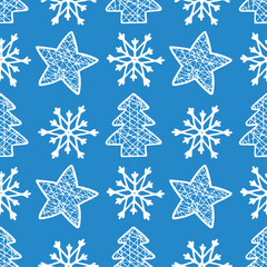 vector seamless pattern new year snowflake squirrel,star
