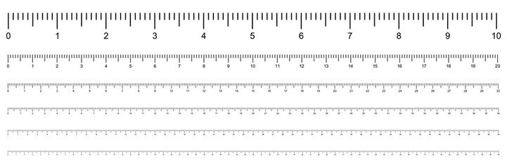 Measurement scale in cm. Ruler from 10 to 60 centimeters. Vector illustration - obrazy, fototapety, plakaty