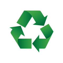 Recycle icon. Recycle logo green color vector isolated on white background. 