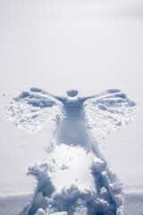 An angel figure in the snow