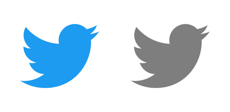 Twitter icon and Twitter gray symbol. Social media Twitter logo.	
