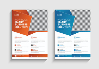 Modern abstract business flyer design a4 size vertical leaflet template