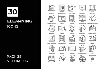e learning icons collection.