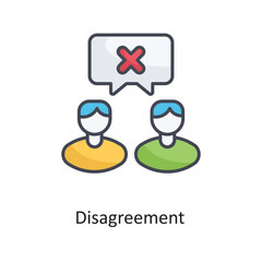 Disagreement Filled Outline Vector Icon Design illustration on White background. EPS 10 File