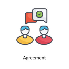 Agreement Filled Outline Vector Icon Design illustration on White background. EPS 10 File