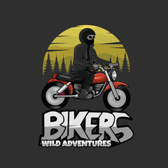 biker going on a wild adeventur logo