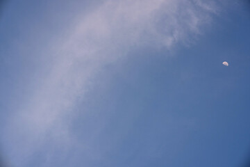 Waning moon visible in the morning