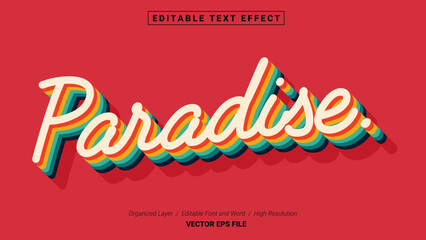 Editable Paradise Font Design. Alphabet Typography Template Text Effect. Lettering Vector Illustration for Product Brand and Business Logo.
