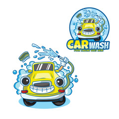 Car wash logo design vector inspiration