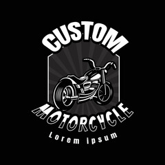 custom motorcycle vintage logo design vector