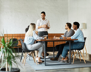 young business people meeting office teamwork group whiteboard presentation seminar woman businessman businesswoman startup project idea training student total