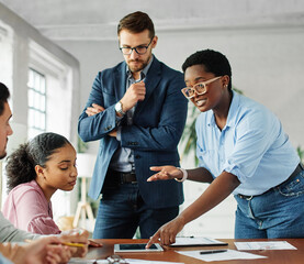 business meeting businesswoman woman office portrait job career happy businessman teamwork...