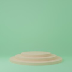roduct Stand in green room ,Studio Scene For Product ,minimal design,3D rendering	
