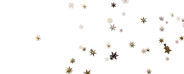 Holiday golden decoration, glitter frame isolated