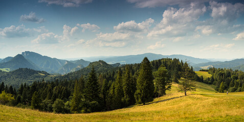 panorama of Pieniny mountains