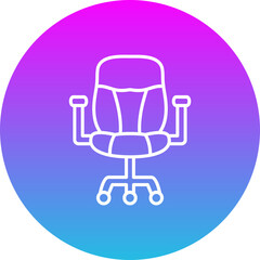 Office Chair Gradient Circle Line Inverted Icon