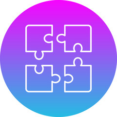 Puzzle Gradient Circle Line Inverted Icon