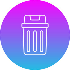 Trash Bin Gradient Circle Line Inverted Icon