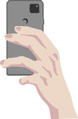 スマホを持つ手のベクターイラスト