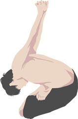 ムドラーサナ(ヨガ象徴のポーズ)のベクターイラスト
