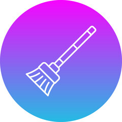 Broom Gradient Circle Line Inverted Icon
