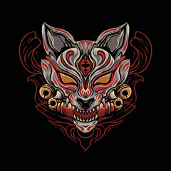 The angry kitsune japan culture illustration design