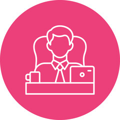 Boss Multicolor Circle Line Inverted Icon