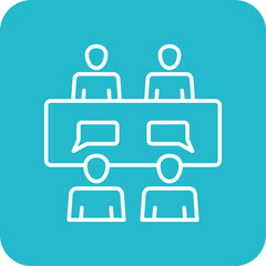 Meeting Multicolor Round Corner Line Inverted Icon