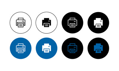 Print icon set. printer, finance, fax, or office icon in flat printer - stock vector.