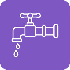 Water Tap Multicolor Round Corner Line Inverted Icon