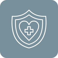 Fototapeta premium Healthcare Multicolor Round Corner Line Inverted Icon