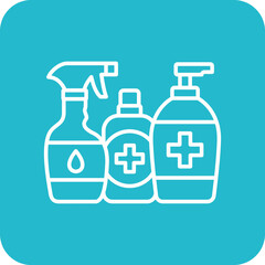 Hygiene Product Multicolor Round Corner Line Inverted Icon