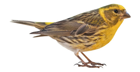 Male of European serin (Serinus serinus), PNG, isolated on transparent Background