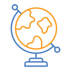 World Globe Blue And Orange Line Icon