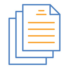 Document Blue And Orange Line Icon