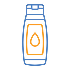 Shampoo Blue And Orange Line Icon