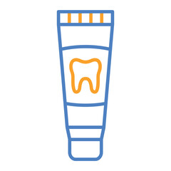 Toothpaste Blue And Orange Line Icon